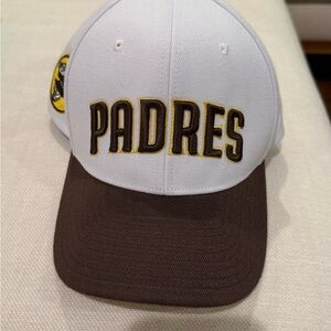 Mitchell & Ness White and Brown Padres Hat